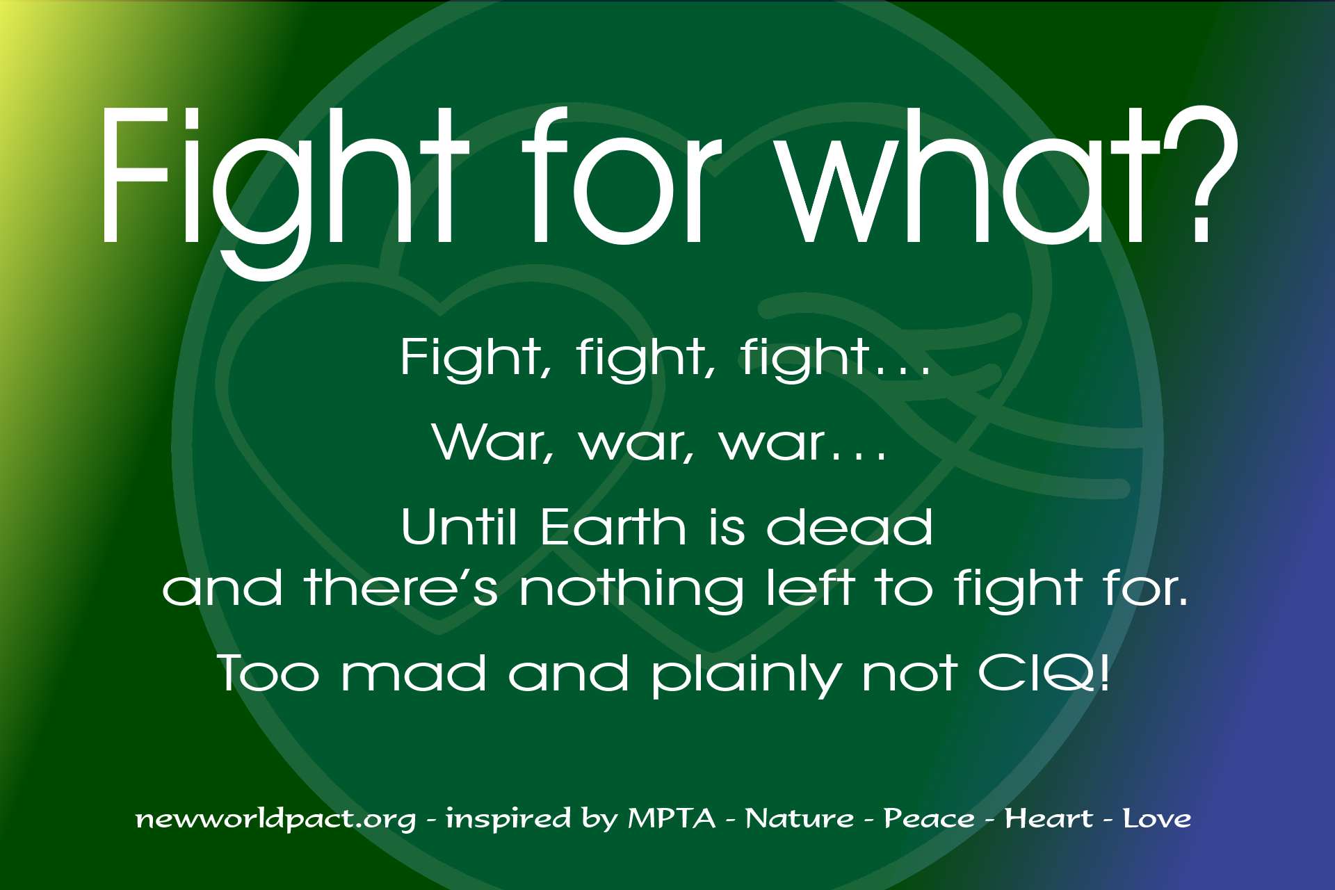 Fight for what?