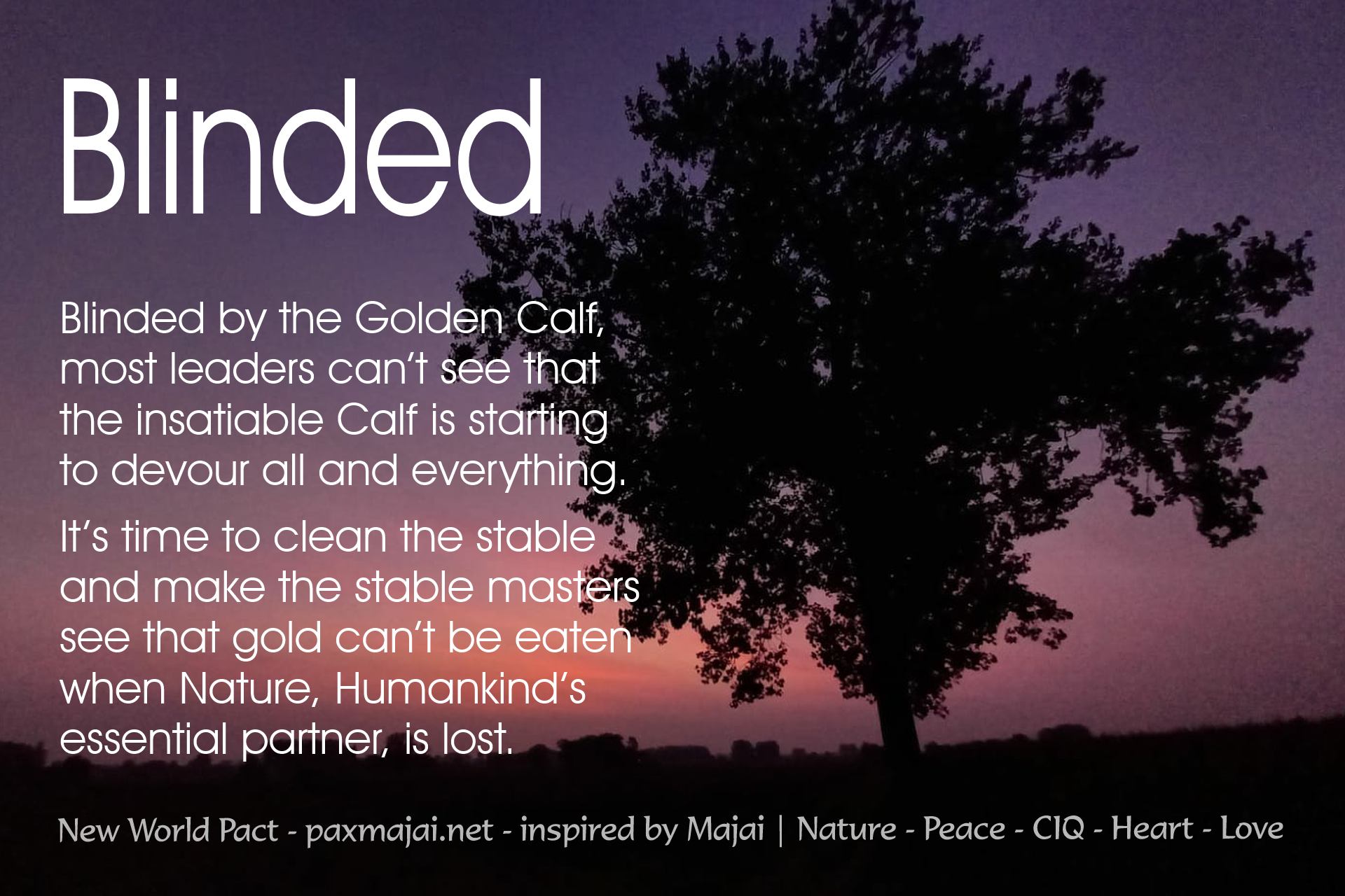 Blinded by Golden Calf